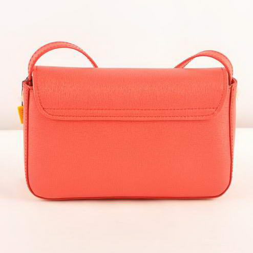 Fendi Chameleon Classic Saffiiano Leather Small Shoulder Bag 2541 Red
