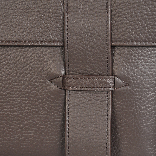 Hermes Alfred Bag clemence leather in Dark Brown