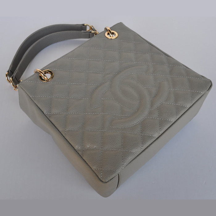 Chanel A50994 Grey Medium Shopping Bags Gold Hardware