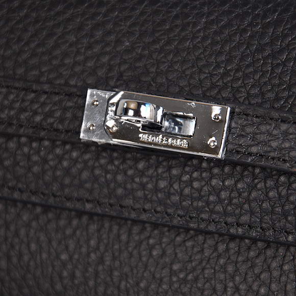 Hermes Kelly 26CM Shoulder Bag Clemence Black