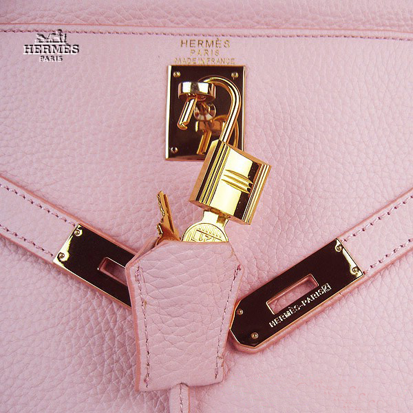 Hermes Kelly 35cm Togo Leather Bag Pink 6308 Gold Hardware