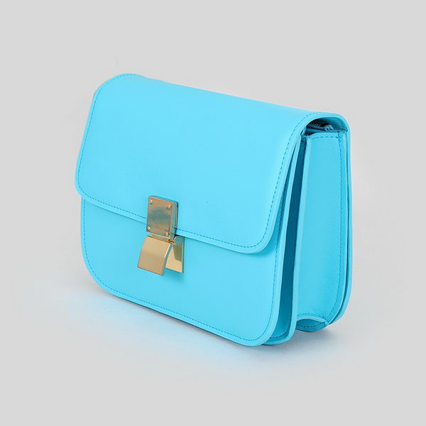 Celine Classic Box Small Flap Bag Calfskin Leather Aquamarine