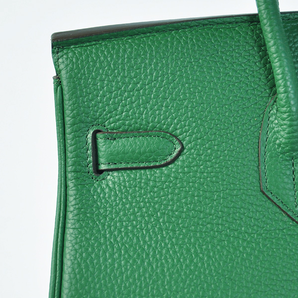 Hermes Birkin 35CM clemence leather in Dark green with Silver hardware