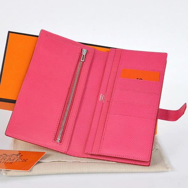 Hermes 2 flod original leather wallet in Peach