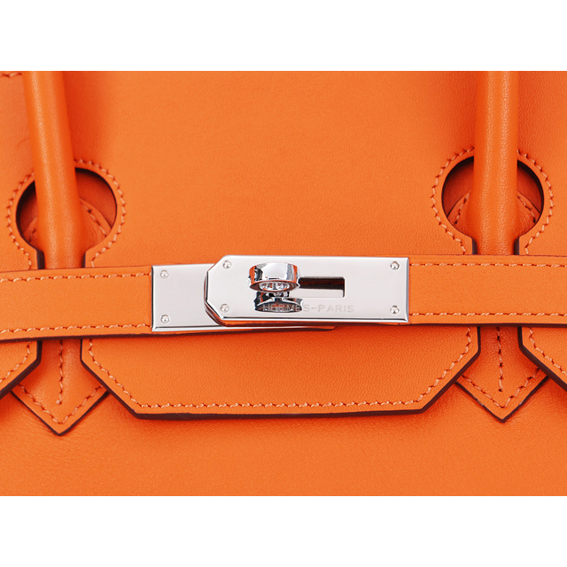 Hermes Birkin 35CM with Embossed logo Handbag Light  orange H35