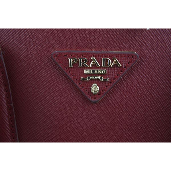 Prada Saffiano Calf Leather Tote Bag BN5023 Wine