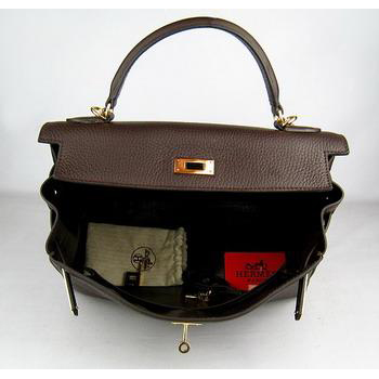 Hermes Kelly 32CM Dark Coffee(gold)