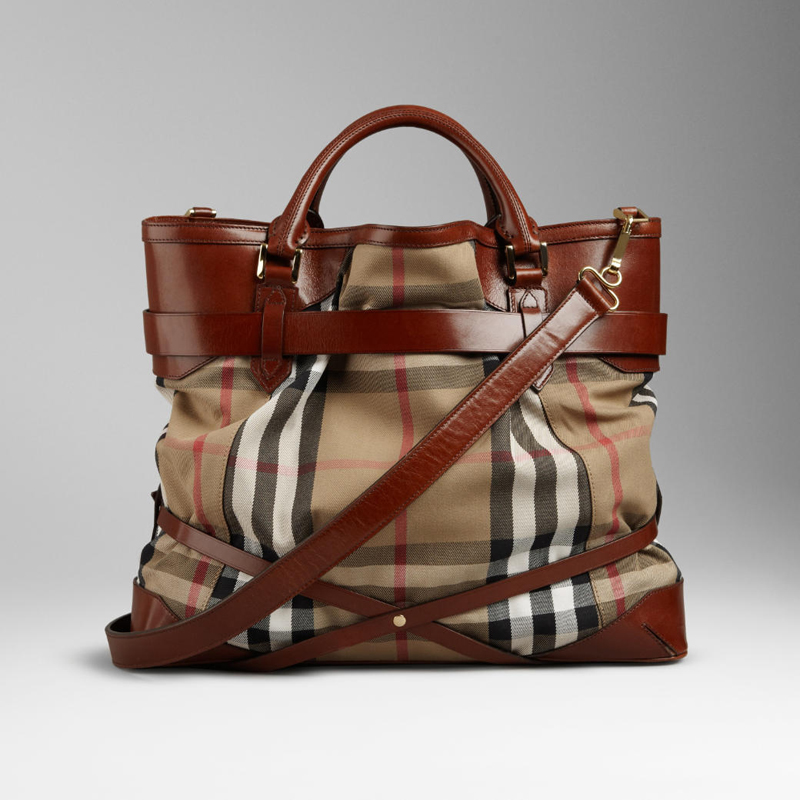 LARGE BRIDLE HOUSE CHECK TOTE BAG