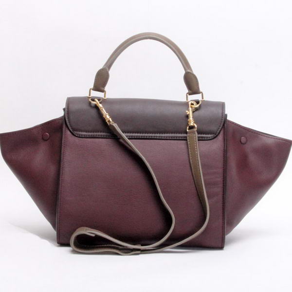 Celine Trapeze Bags Original Leather 64430 Bordeaux Khaki