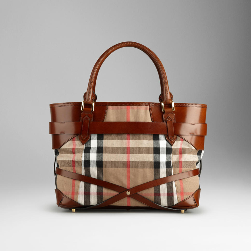 MEDIUM BRIDLE HOUSE CHECK TOTE