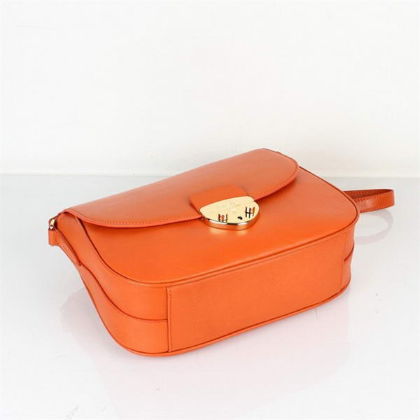 Top Quality Prada Lamsbskin Leather Flap Shoulder Bag YZ8827 Orange