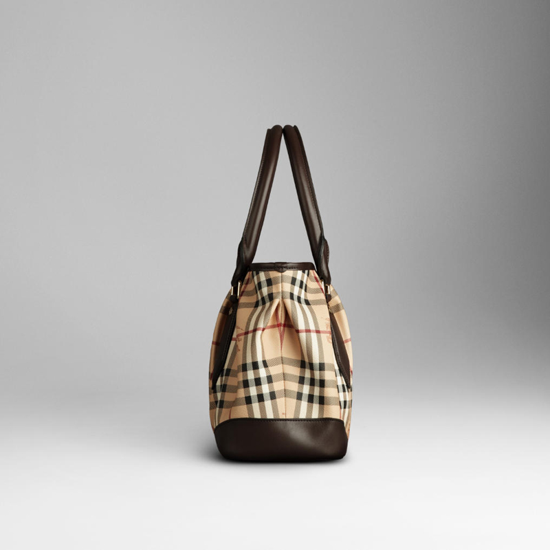 LARGE HAYMARKET CHECK TOTE