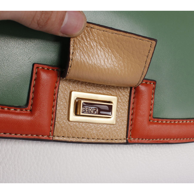 2012 new Fendi handbags Pillow bag FD9106 dark green with white