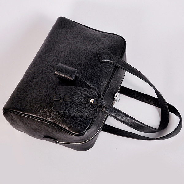 Hermes Victoria Bag clemence leather in Black with Silver hardware