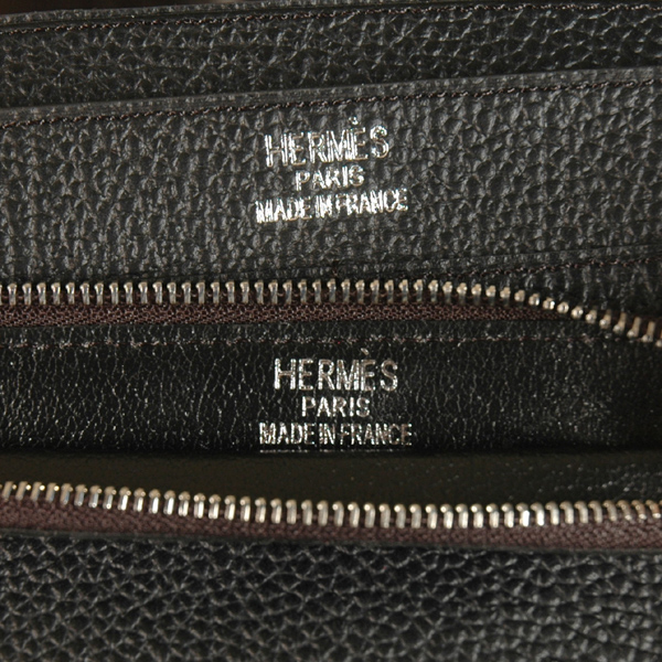 Hermes passport Wallet leather in Black