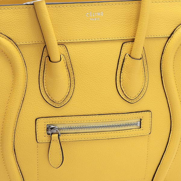 Celine Luggage Micro Boston Bag Fluorescence Original Leather Yellow