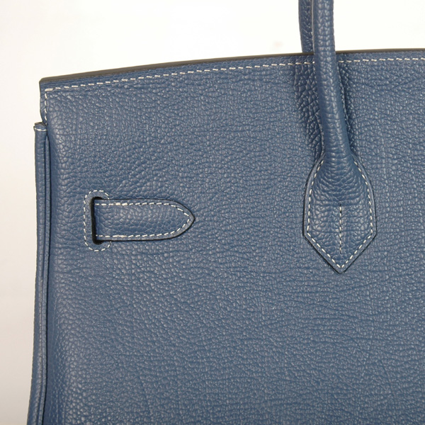 Hermes Birkin togo leather 40CM togo in Dark Blue with Silver hardware