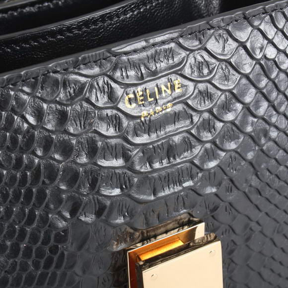 Celine Classic Medium in Box Snake Veins Black