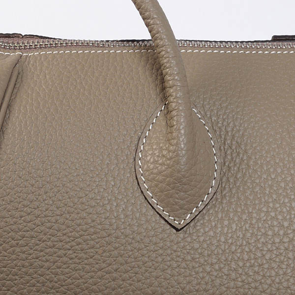 Hermes 37cm paris bombay clemence leather in Dark Grey