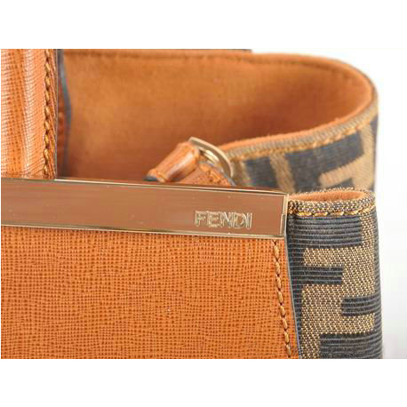 Fendi 2Jours Saffiiano Leather Fabric Tote Bag F2552M Tan
