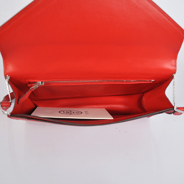 Hermes Liddy Bag clemence leather in Flame with Silver hardware