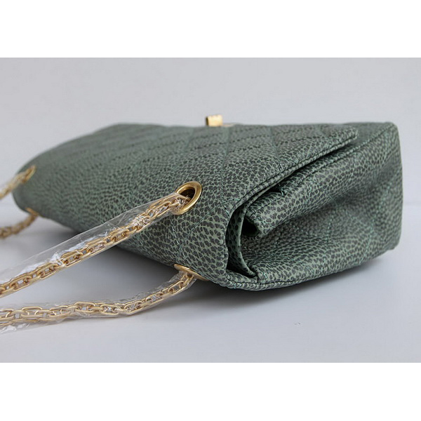 Chanel Flap Bag Quilted Ancient-Green Leather with Gold Chain