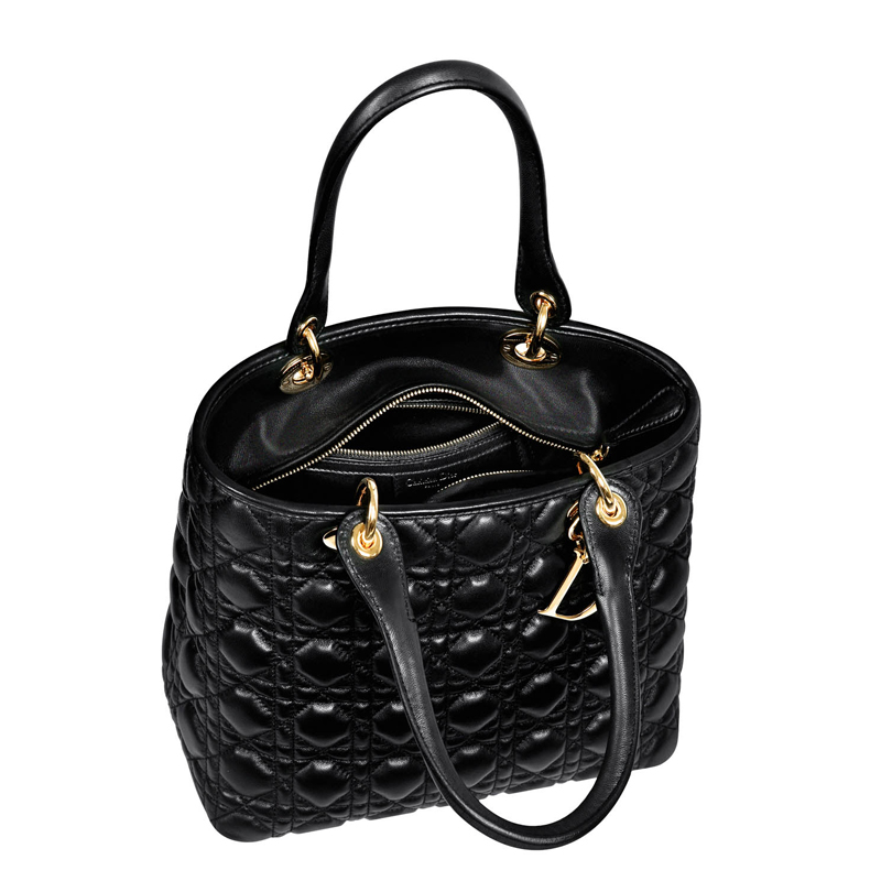 Black leather 'Dior Soft' zipped bag