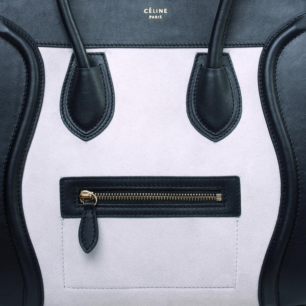 Celine Luggage Mini Boston Bags Original Suede&Calf Leather Black