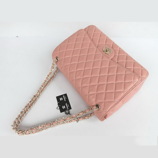 Chanel Flap Bag Quilted Pink Lambskin with Gold Chain 1116