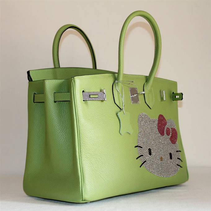 Hermes Birkin Hello Kitty 35CM Togo Leather Bag Green HK0001