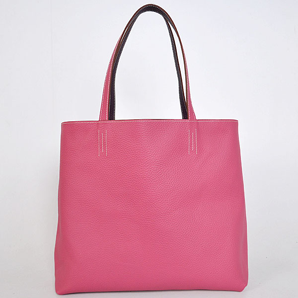 Hermes shopping bag clemence leather in Peach/Purple