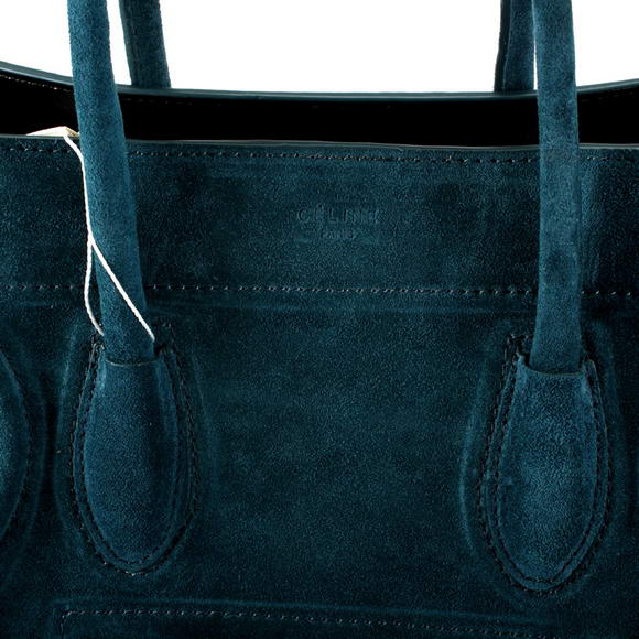 Celine Luggage Phantom Bags in Suede Leather Atrovirens