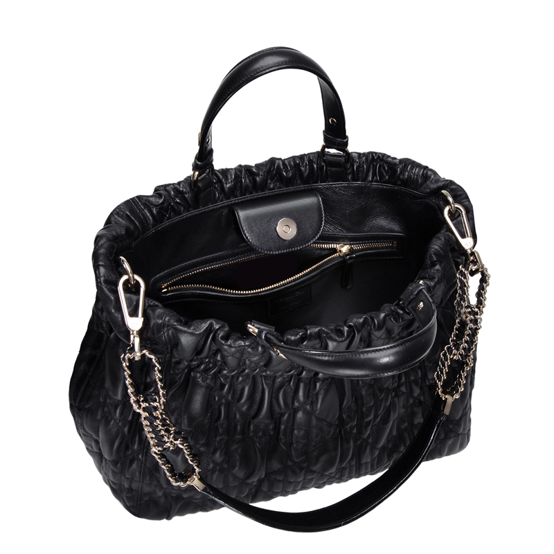 Large 'Dior Delices' bag in black leather