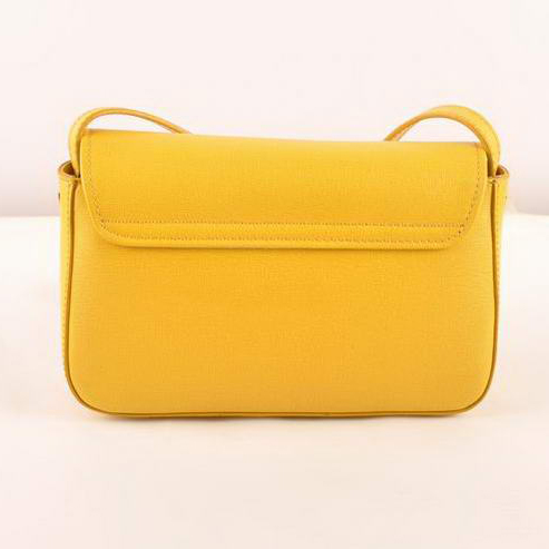 Fendi Chameleon Classic Saffiiano Leather Small Shoulder Bag 2541 Yellow