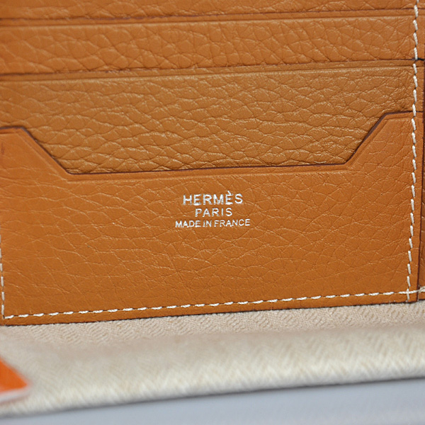 Hermes men Wallet clemence leather in Camel