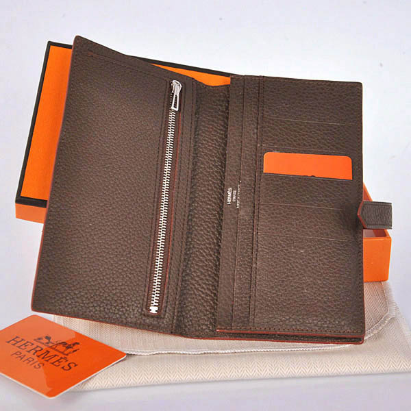 Hermes 2 flod original leather wallet in Dark Brown