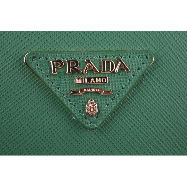 Prada Saffiano Leather Medium Tote Bag BL5018 Green&Yellow