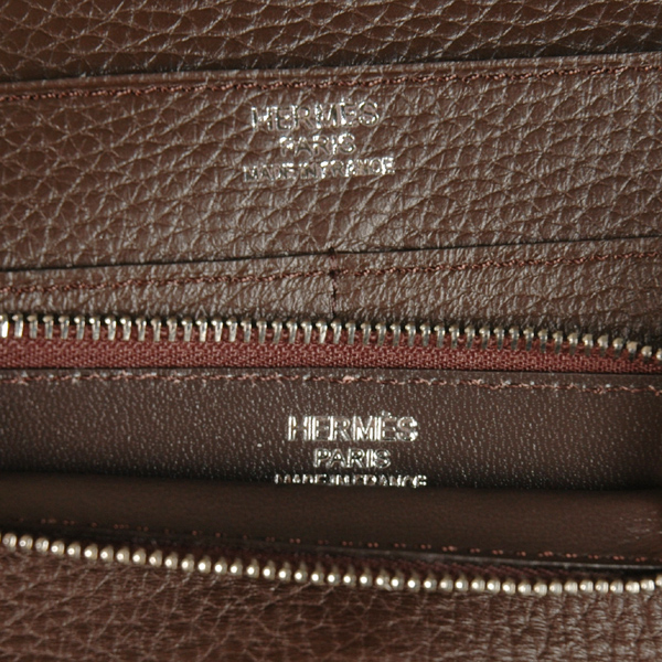 Hermes passport Wallet leather in Dark Brown