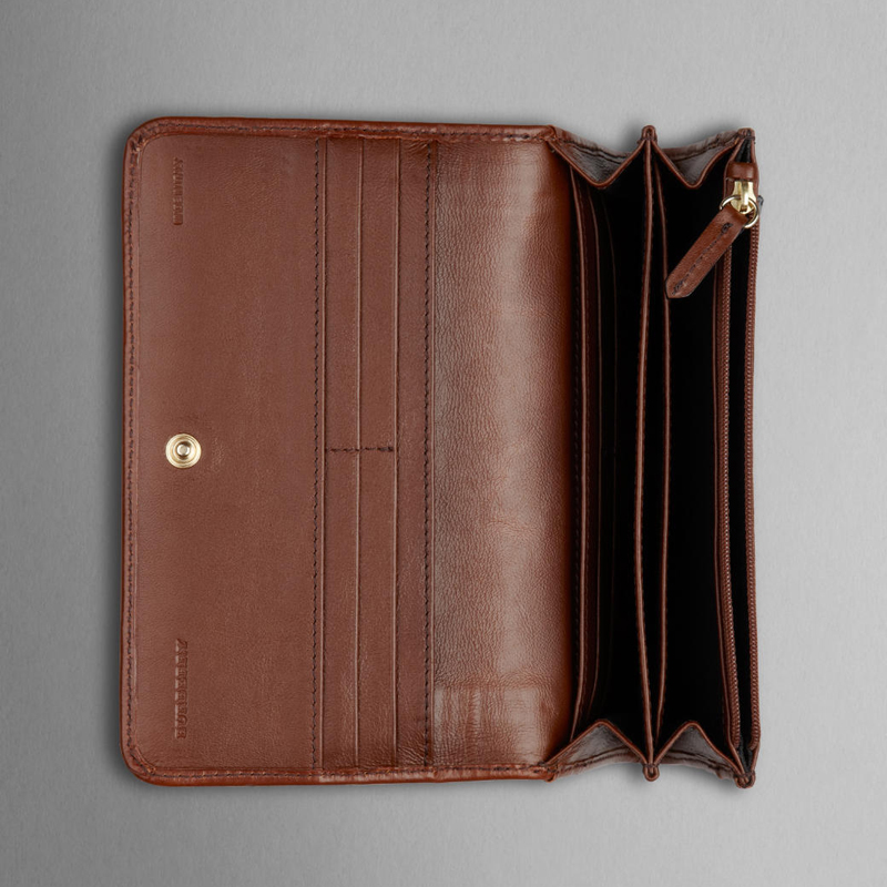 BRIDLE HOUSE CHECK CONTINENTAL WALLET.