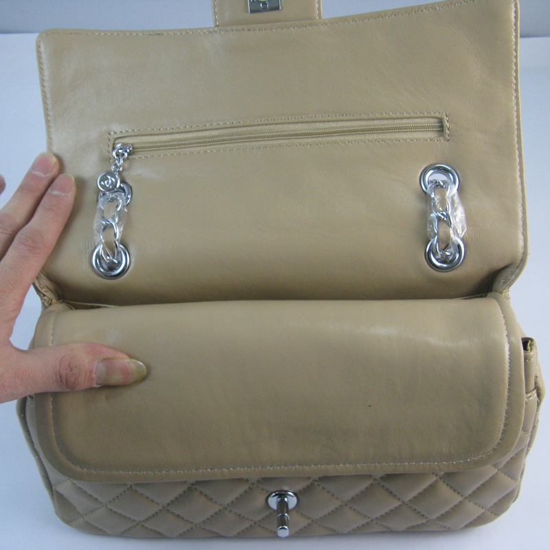 Chanel beige color with Silver chain