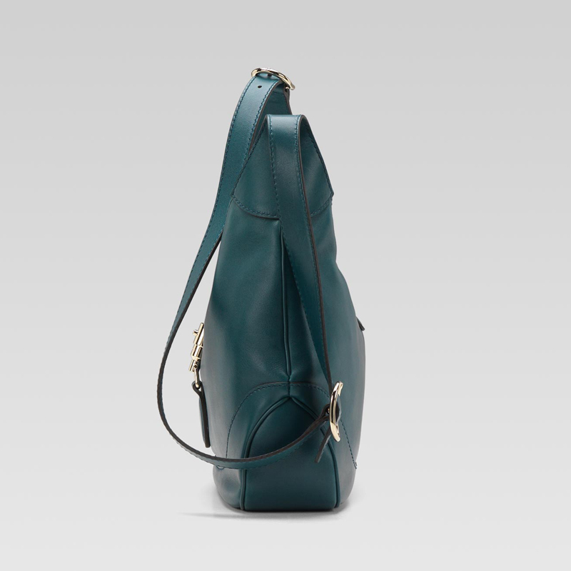 gucci jackie teal leather shoulder bag