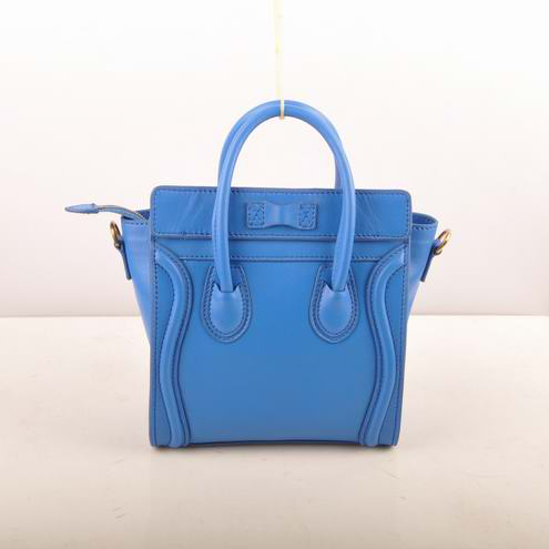 Celine Luggage Nano Boston Tote Bags Original Leather Blue