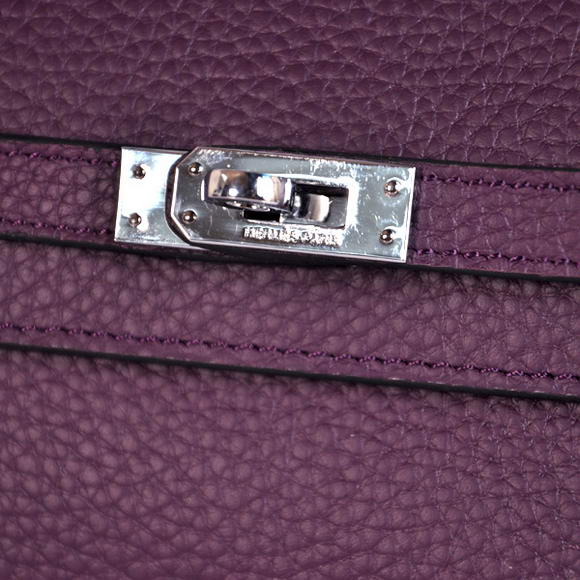 Hermes Kelly 26CM Shoulder Bag Clemence Purple