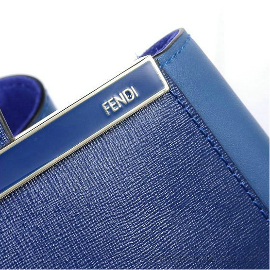 Fendi 2Jours Original Leather Tote Bag F2552M Blue