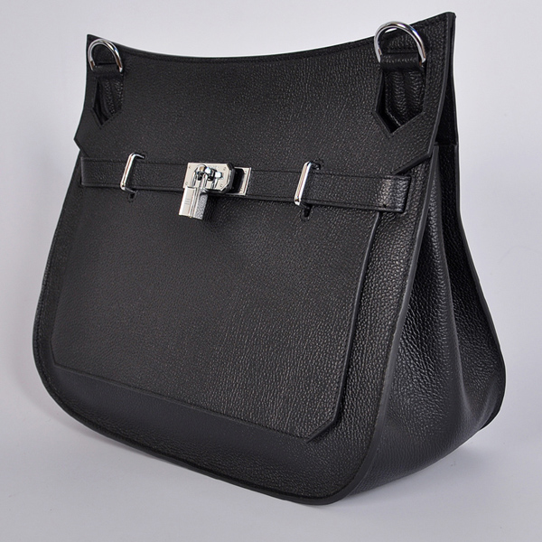 Hermes Jypsiere Bag 34cm togo leather in Black with Silver hardware