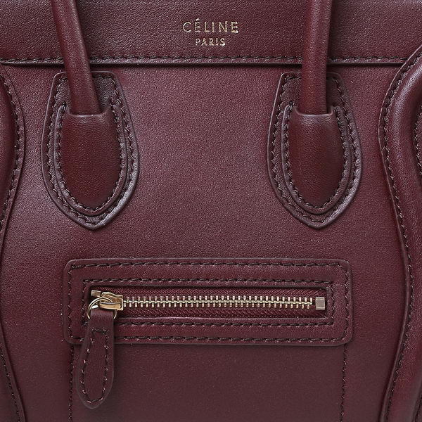 Celine Luggage Nano Boston Bags All Leather Wine