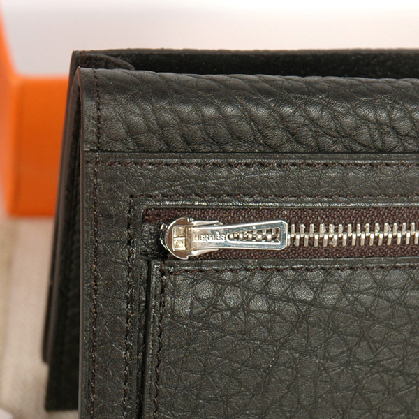 Hermes 2 flod original leather wallet in Black