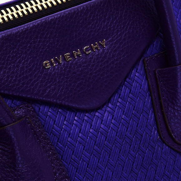 Givenchy Weave Embossed Antigona Bag Calf Leather 9981 Purple