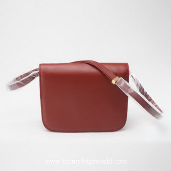 Celine Cow Leather Handbag 80077 Dark Red