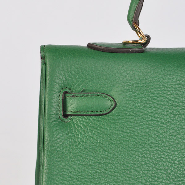 Hermes kelly 35CM Dark green clemence leather(Gold)